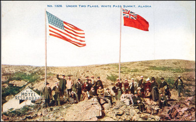 Under Two Flags, White Pass Summit, Alaska, U.S. Hotel, 1910s-Postcard B201