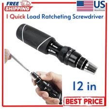 1 Quick Load Ratcheting Screwdriver 12 in