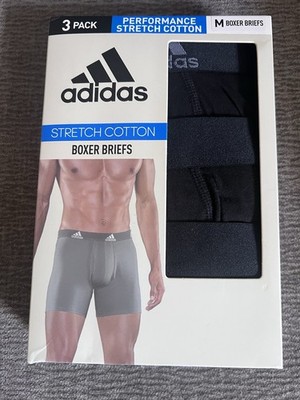 NEW! Adidas Mens Performance Stretch Cotton Boxer Briefs Medium IR0830 Black 5 