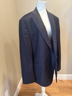 Ticknors Clothier Men s Suit Jacket Zignone 100% Wool Tailored 48R 2 Button Blue