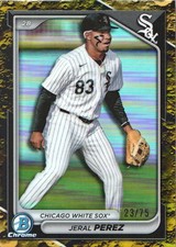 2024 Bowman Chrome Draft Baseball Yellow Lunar Refractor #BDC154 Jeral Perez /75
