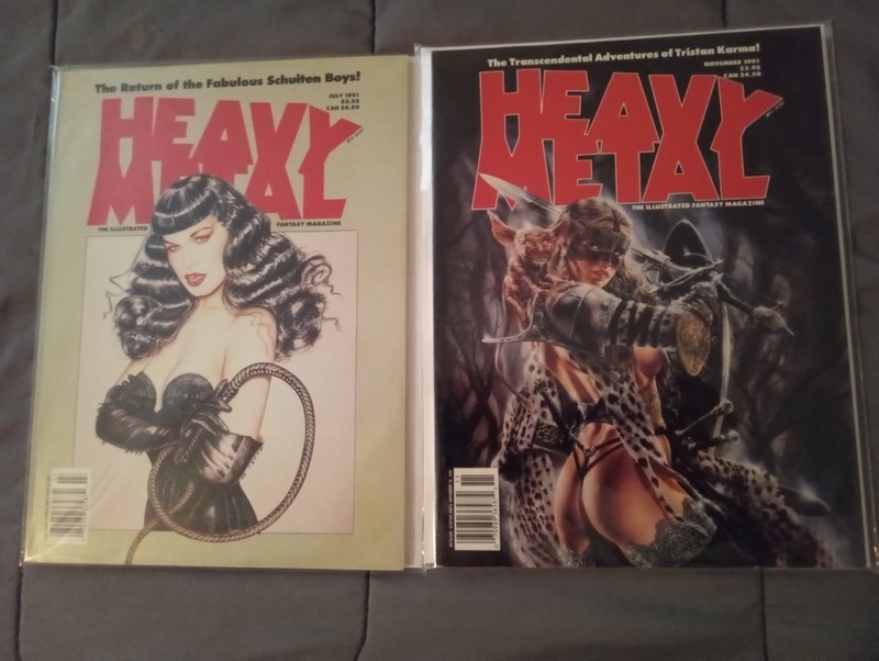 Heavy Metal Illustrated Fantasy Magazine Lot of 2 July & Nov 1991 English