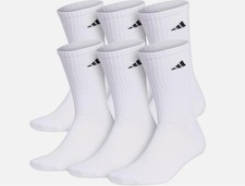 Adidas Climacool Cushioned White Crew Socks XL 6 Pairs Shoe  Mens Size 12- 15