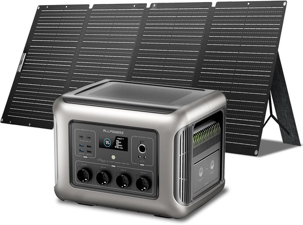 Allpowers Lifepo4 Powerstation 2500W Solargenerator 1920Wh Mit 200W Solarpanel-image