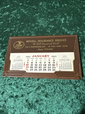 Bewell Insurance Service Advertising Calendar, St. Paul, Minnesota Never Used