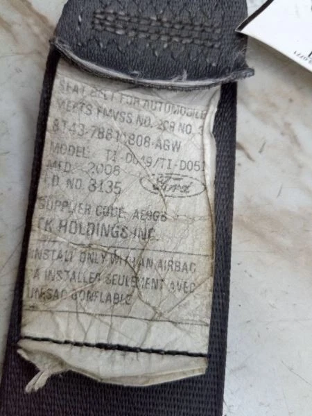 2008 - 2010 LINCOLN MKX RIGHT PASSENGER SIDE SEATBELT Foto 4 de 4