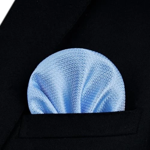 Bow Ties for Men Check Plaid Self Tie Bow Tie and One Size E-01 Light Blue - Image 4 of 4