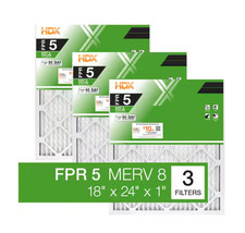 18 x 24 x 1 Standard Pleated Air Filter FPR 5, 3-Pack, Air Filters Replacement
