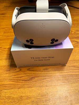 Meta Quest 3S White 128GB w/ T3 Elite Head Strap HEADSET ONLY