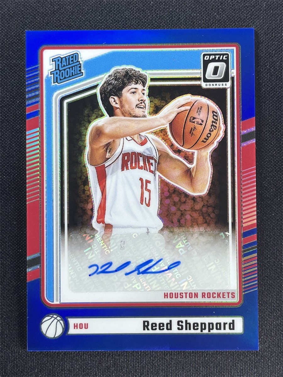 2024-25 Panini Donruss Optic Reed Sheppard #302 Blue Rated Rookie RC Auto /49