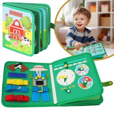 Montessori Spielzeug Busy Board Weichem Filzbuch Quiet Book mit Bauernhof Thema
