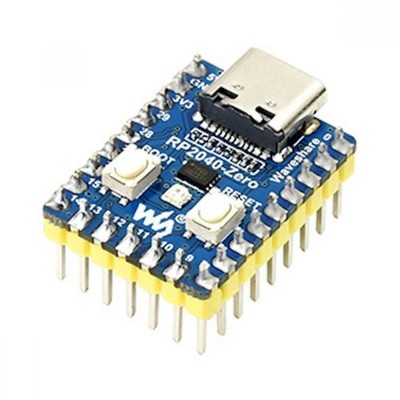 Waveshare RP2040-Zero, Dual-Core 133MHz, 2MB Flash, USB-C, GPIO Pins, MCU-Board,
