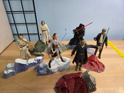 Huge LOT of Star Wars Black Series Diorama Luke Rey Han Crait  7B3