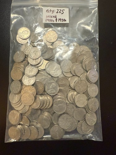2 POUNDS LBS 4 OZ CANADIAN NICKELS from the 1920s & 1930s Circulated