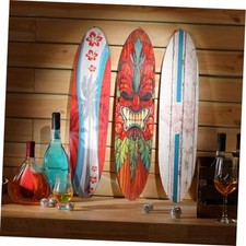 3 Pcs Surfboard Wall Decor 23.6" x 5.4" Beach Room Decor Large Wooden Tiki