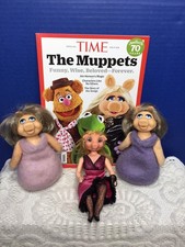 Set Of 2 Vintage Fisher Price Miss Piggy Bean Bag Dolls Princess Pig Magazine
