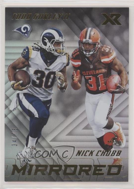 2018 Panini XR Mirrored 34/75 Todd Gurley II Nick Chubb #M-13 pm6