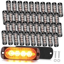 40 Pcs Amber LED Truck Trailer Light DC 12V-24V 3.4 Inch 4 LED Clearance