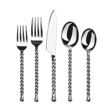 Gourmet Settings 20-Piece Silverware Set Silver Tear Collection Stainless Steel