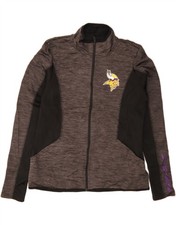 NFL Womens Vikings Tracksuit Top Jacket UK 16 Large Grey Colourblock AH10