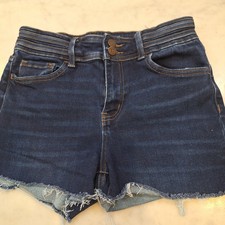 Vervet Blue Denim Jean Shorts Womens 29 Dark Wash Raw Hem High Rise Cut Offs