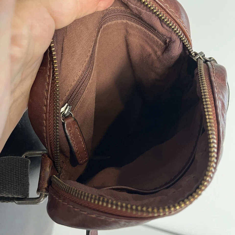 Bolso Bandolera Jack Georges Cuero Marrón Oculto Bolso de Mano Cartera Foto 4 de 4