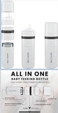 MILK +  WATER Portable Water Travel Baby Formula System Bottles, Cooling Thermal