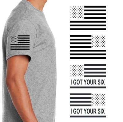 American Flag Heat Transfer Black-4 x 3 I Got Your Six