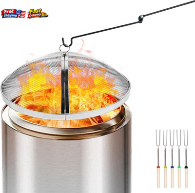 Fire Pit Spark Screen for Solo Stove Bonfire Shield 19.5inch,Stainless Steel ...