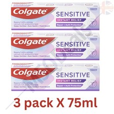 Colgate Sensitive Instant Relief Repair+Multi-Protection Toothpaste-3pack X 75ml 173.20 per litre