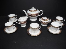 Royal Worcester Lord Nelson Tea set - Teapot 5 cups & 5 Saucers Jug & Sugar Bowl