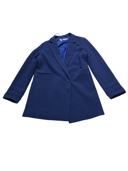 Valley Girl Womens Size 8 Blue Long Blazer Jacket Coat Good Condition