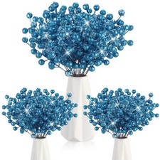 30 Pieces Artificial Christmas Picks with Snowflake Glitter Artificial Holly ...