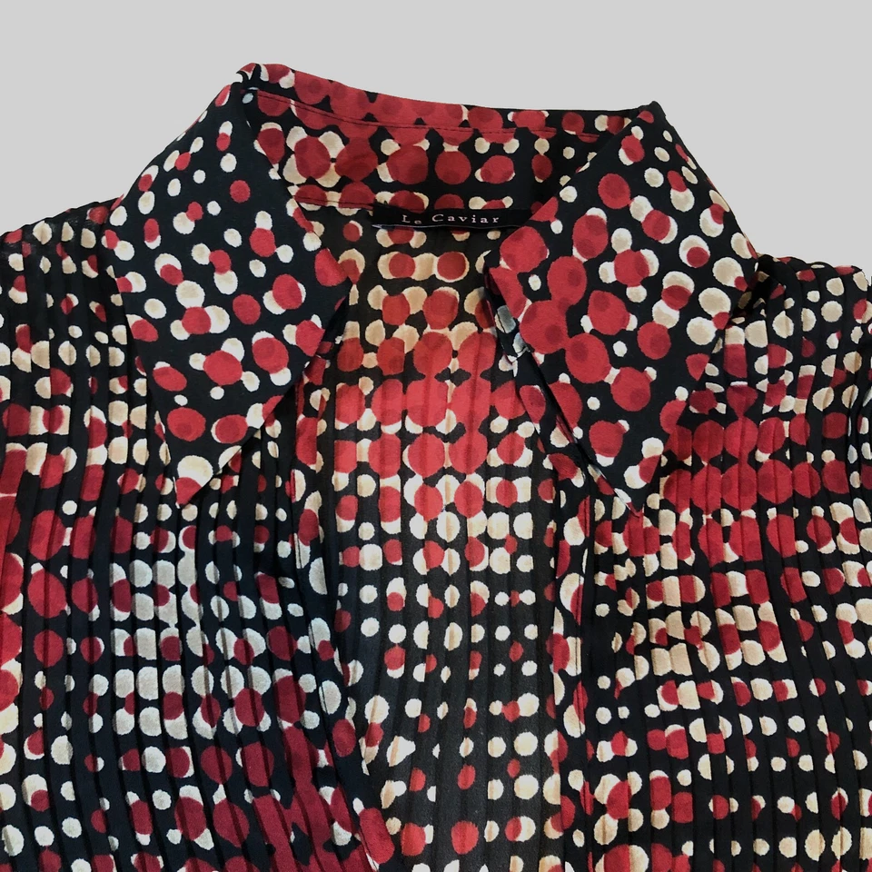 Blusa para mujer Le Caviar talla S roja negra lunares pulóver manga larga nueva sin etiquetas Foto 2 de 4