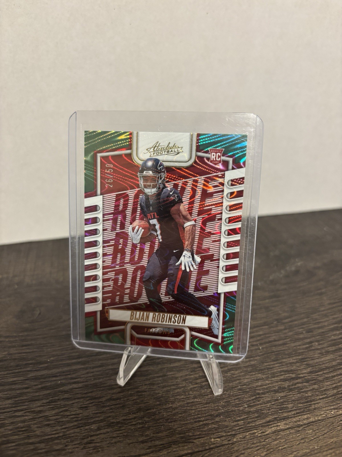 2023 Panini Absolute Rookies Bijan Robinson #106 Green Waves /50 (RC)