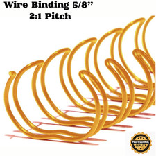 Wire Binding 5/8” Gold – 25pcs – 2:1 Pitch Metal Binding Spine