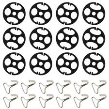Hbxdeco 24PCS Car Seat Cover Plum Plate Metal Hook, 12PCS Plastic Black