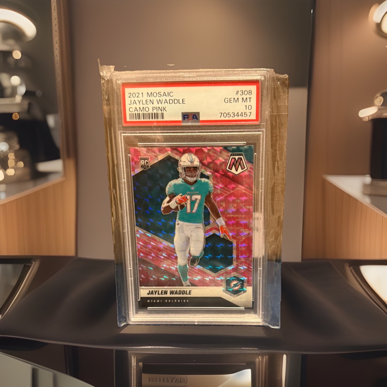 Jaylen Waddle Panini Mosaic #308 Camo Pink