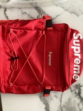 2016 SUPREME 210 Denier Cordura Box Logo Backpack Red White SS1