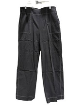 Chico's, Women's, Contrast Stitch, Pull On, Wide Leg, Pants, Black