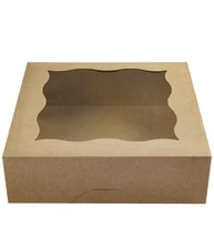 9"x9"x3"Brown Bakery Boxes with PVC Window for Pie and Cookies Boxes Small Na...