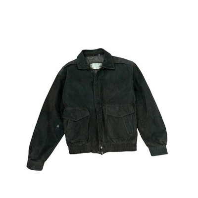 Vintage 90s Cougar International Genuine Suede Leather Bomber Jacket Mens L 