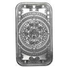 1 TROY OZ .999 FINE SILVER AZTEC CALENDER BAR BU