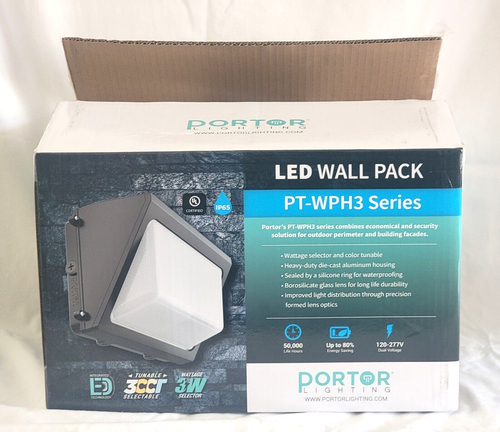 PORTOR LIGHTNING LED WALL PACK PT-WPH3 SERIES Security Solution Outdoor 120 VOLT - Picture 3 of 8