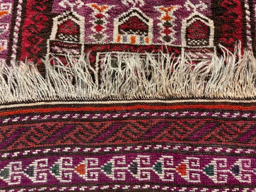 antique tapis prière prayer rug belutch baloutche Baluch Baloch Baluchi aubergin - Bild 16 von 24