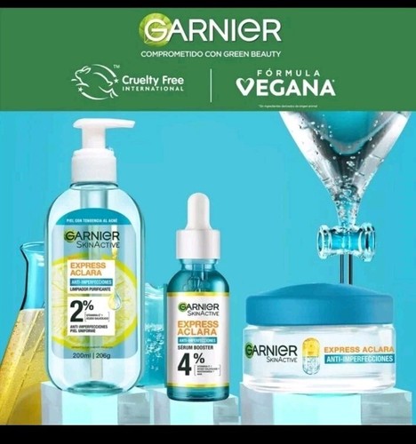 Kit Antiacne Express Aclara Gel Limpiador + Sérum +Crema Matificante Garnier❤️ - Picture 3 of 4