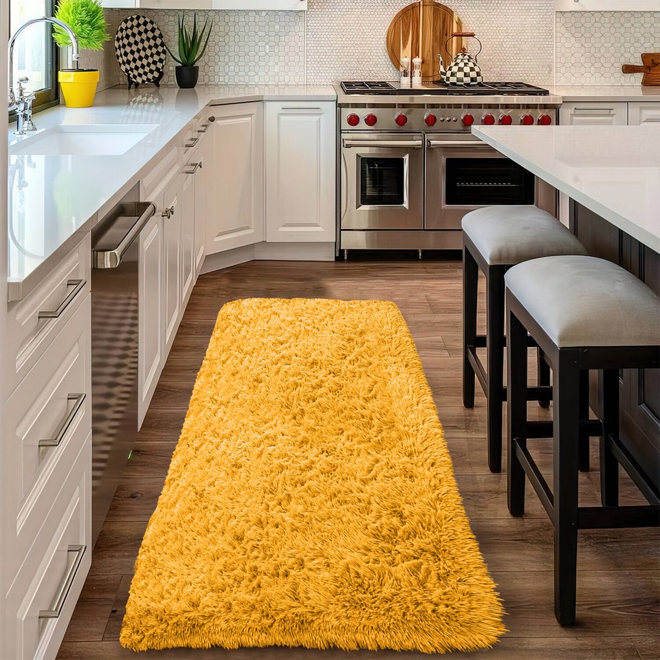 World Rug Gallery Modern Geometric Boxes Area Rug - Yellow 5' X 7