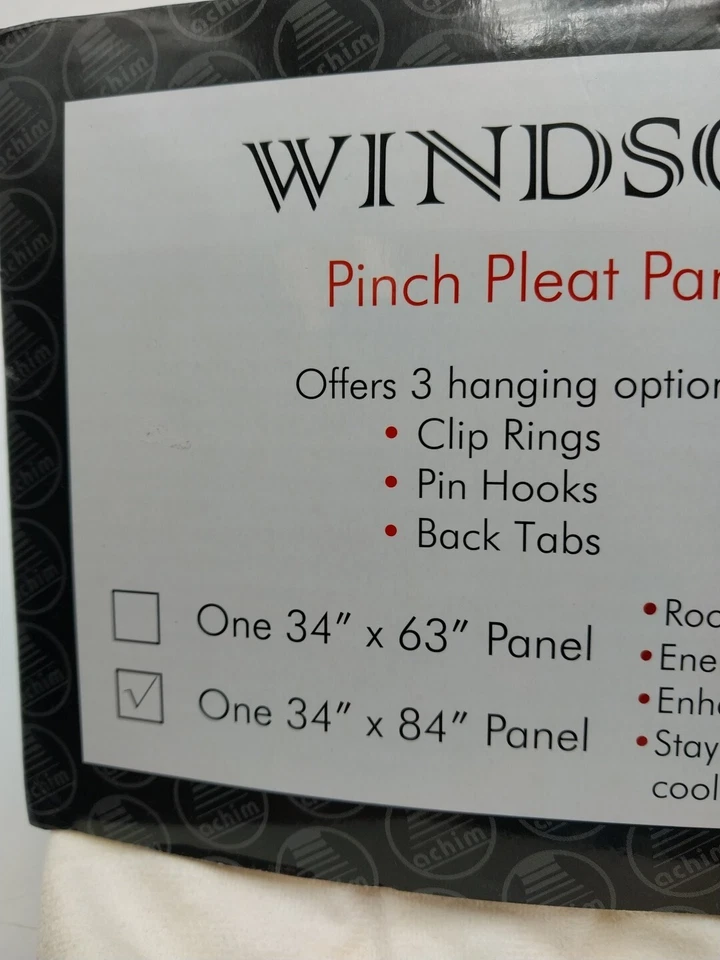 Windsor Pinch Panel Plisado Cortina 34 x 84 Marfil Foto 3 de 4
