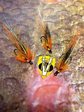 V Fly Signature Gold Eternal Cascade Double Salmon Flies All Sizes