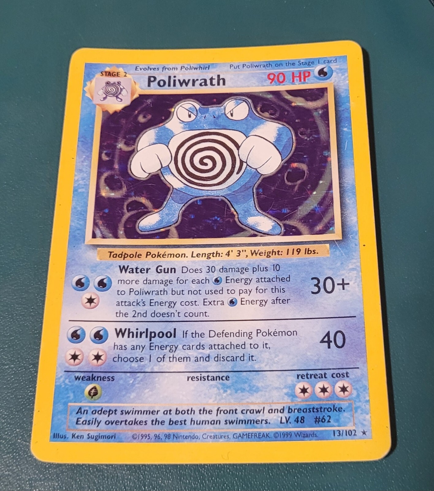 1999 Pokemon Base Set Poliwrath #13/102 Holo LP